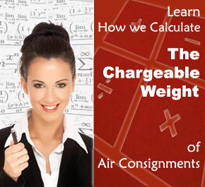 Calculating air consignments chargeable weight